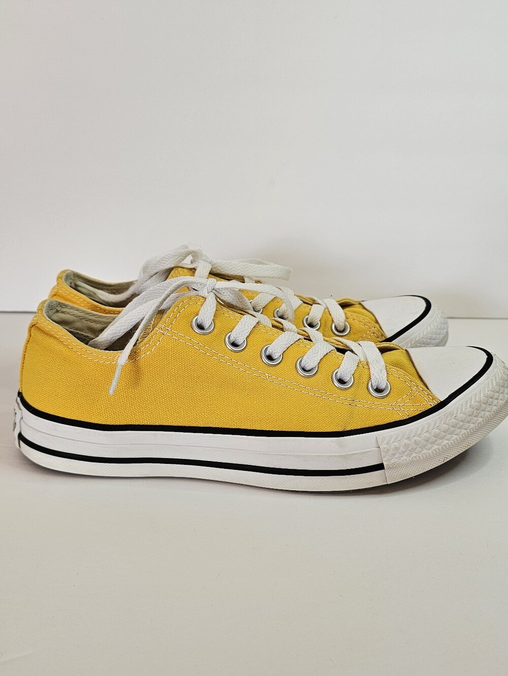 Converse All Star Low Top Chuck Taylor Yellow Sz 7 Streetwear Casual Sneakers - Picture 4 of 10